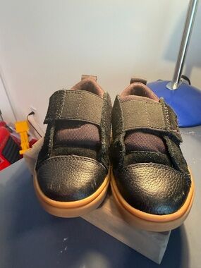 UGG Black Kids Sneakers with Tan Gum Sole